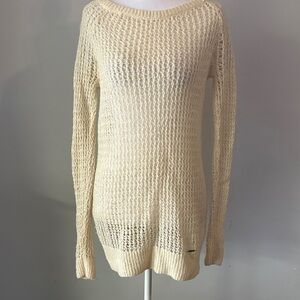 Abercrombie & Fitch Women's Cream Open-Knit Sweater